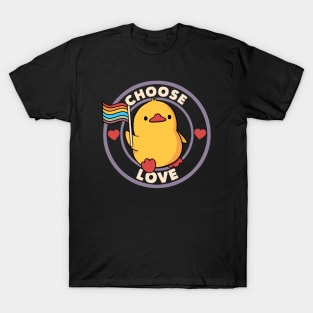 Choose Love Pride Duck by Tobe Fonseca T-Shirt
